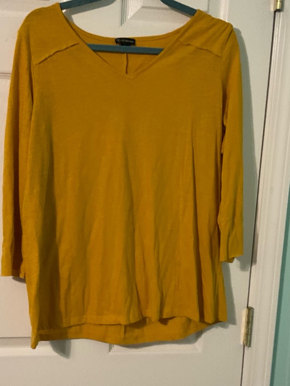 Mustard Yellow V-Neck Women's Top